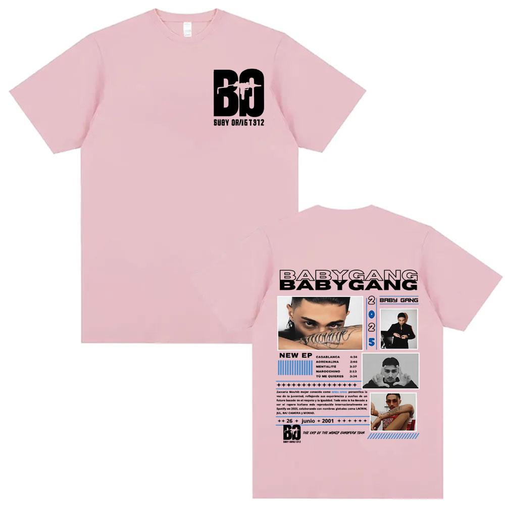 

2025 Summer Rapper Baby Gang Tour Merch Men s Retro Style Gothic Short Sleeve T-shirt Hip Hop 100% Pure Cotton Printed T-shirt M