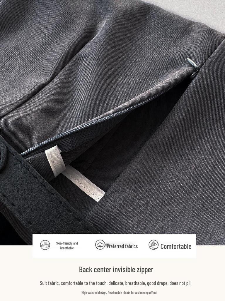 Korean Style 2024 Women's High Waist A-Line Midi Skirt