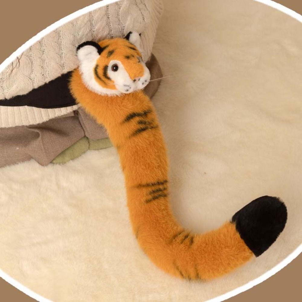 Lovely Plush Tiger Head Tail Tail Design Animal Tail Prop  Stage Supplies