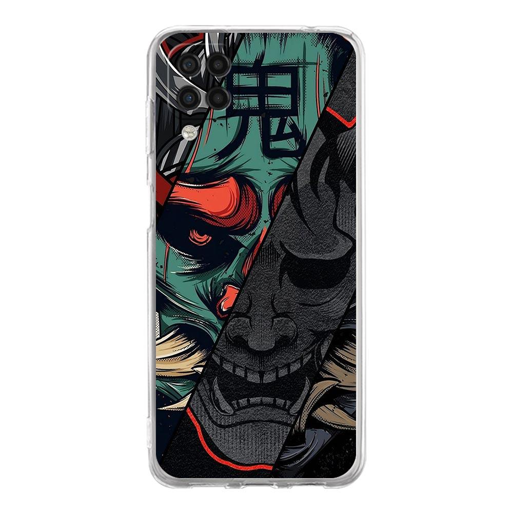 Samurai Hannya Mask Ghost Phone Case for Samsung A13 A15 A25 A35 A51 A55 A71 A21S A11 A31 A41 A23 A53 A73 5G A03S A05s Cover