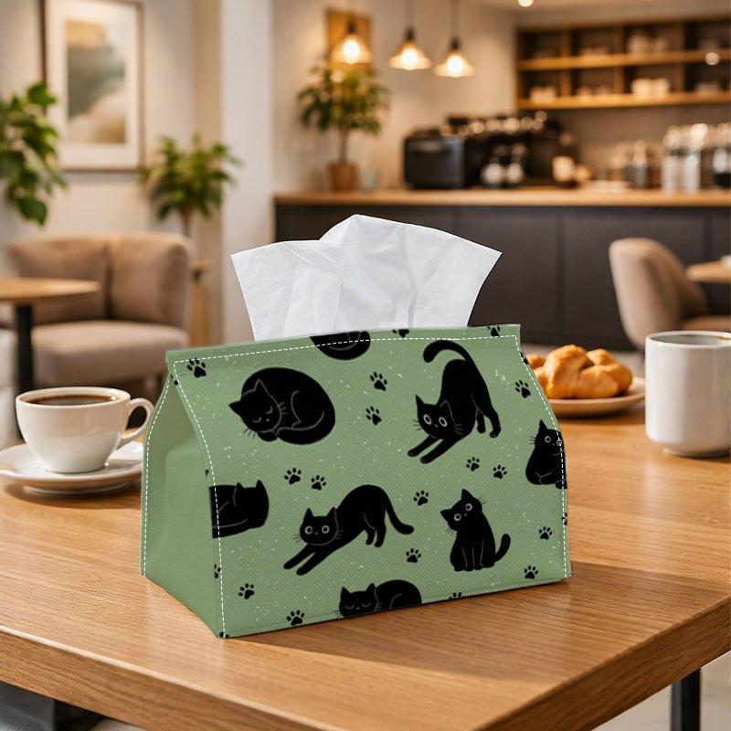 1pc Minimalist Black Cat Tissue Box Holder - Cute Kitten Suitable for Home Decor, Car,, Desktop - Tissue Dispenser for Tissues Storage, Ideal Gift for