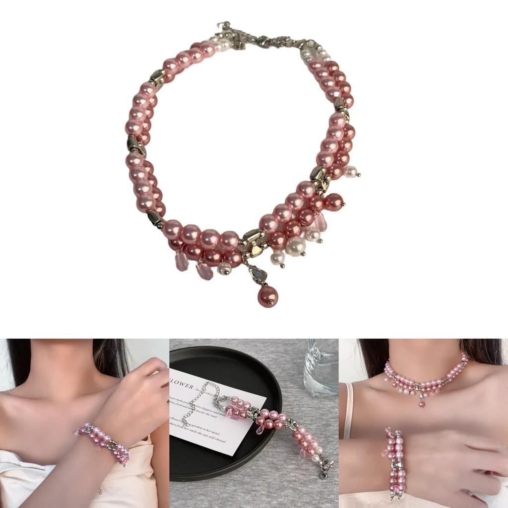Elegant Pink Double Layer Bead Bracelet For Women Perfect For Gift Giving And Style
