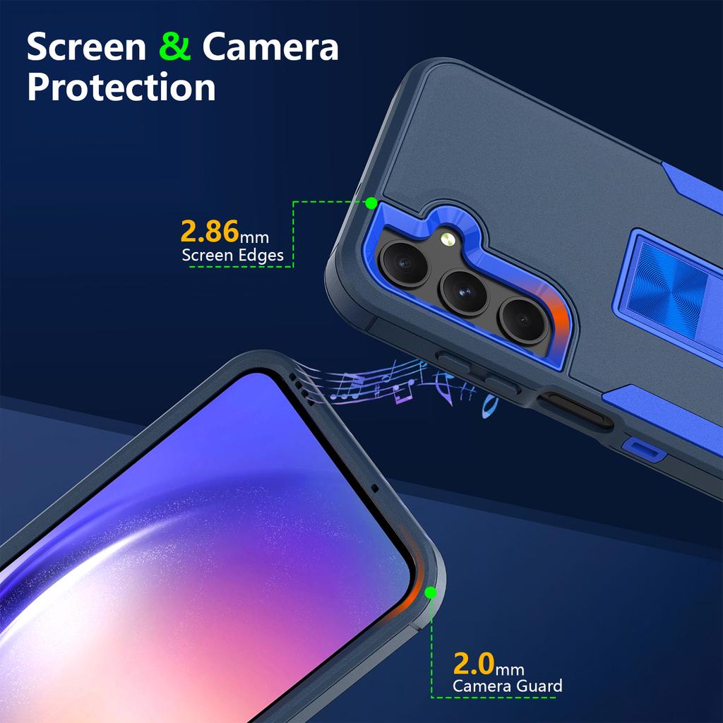 Pro Samsung Galaxy A35 5G Pouzdro Nárazuvzdorný TPU+PC Stojánek Ochrana telefonu