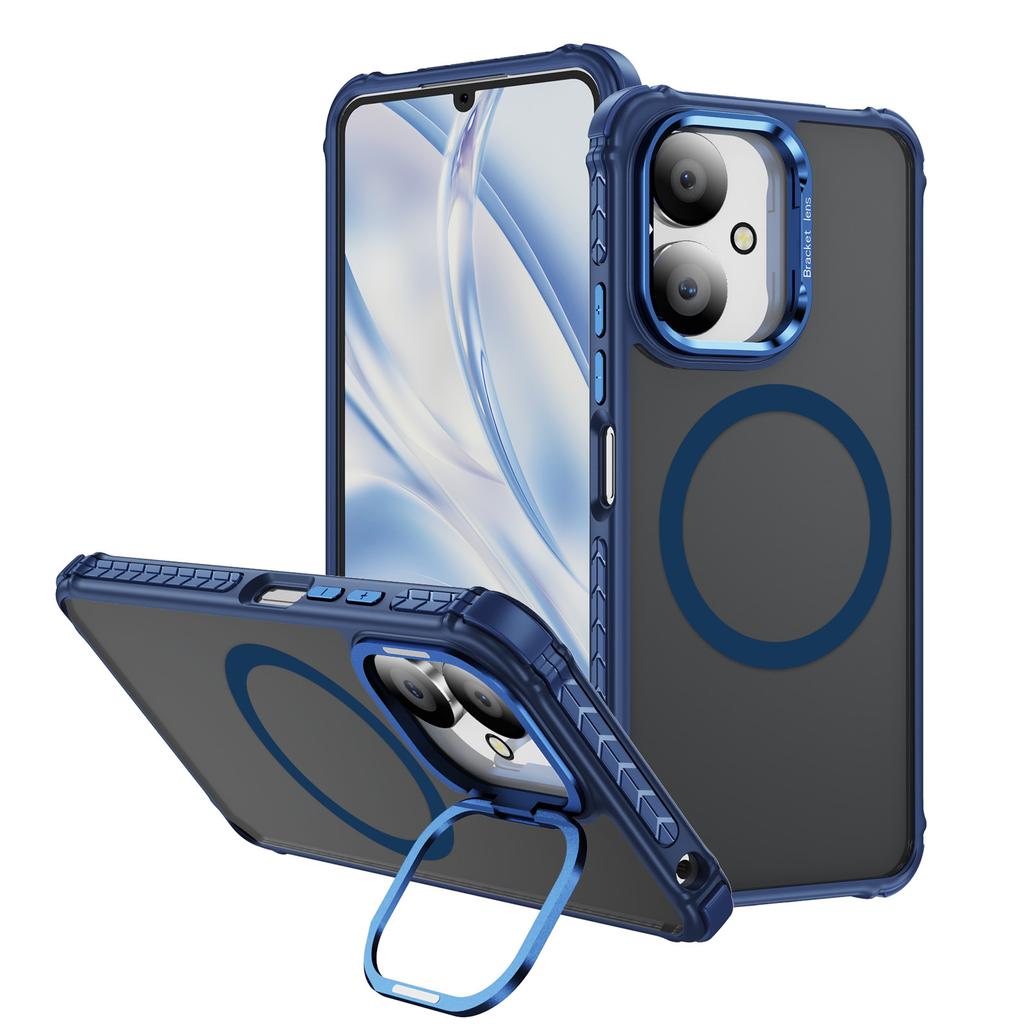 Rainbow No. 1 Skin-sensitive Magnetic Ring Holder Mobile Phone Case for Redmi13C-4G-5G Strong Magnetic and Wireless Charging