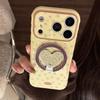 Small floral magnetic stand case suitable for Apple 17 Pro Max, iPhone 16 glitter, 13 fresh style, 15 soft
