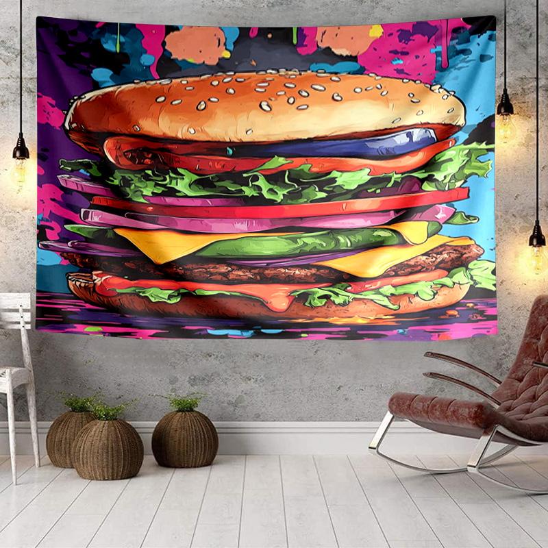 Golden French Fries Background Tapestry, Unique Design Tapestry, Wall Decor for Bedroom,Livingroom, Playroom,Heartwarming Fan Holiday Gifts