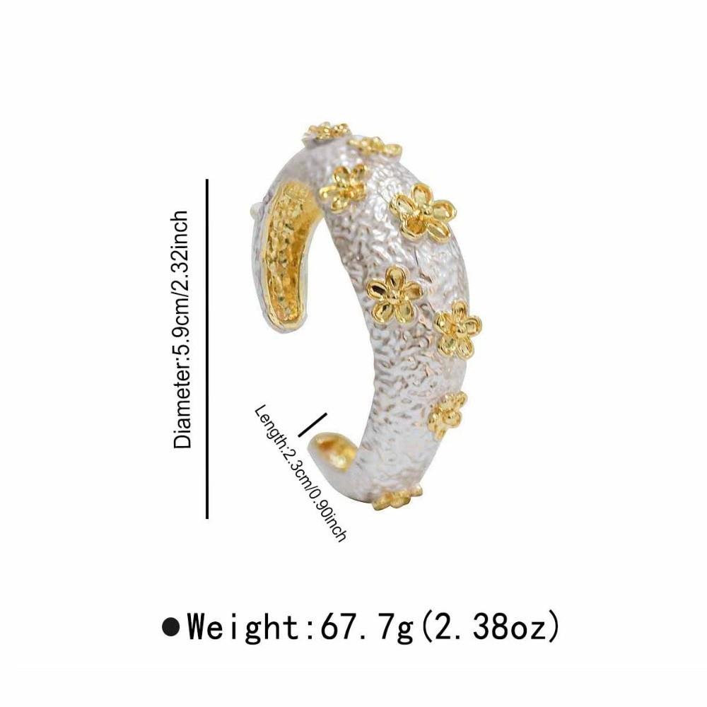 Bohemian Iris Flower Armband Leaf Arm Bangle Personalized 3D Flower Metal Bracelet Girls