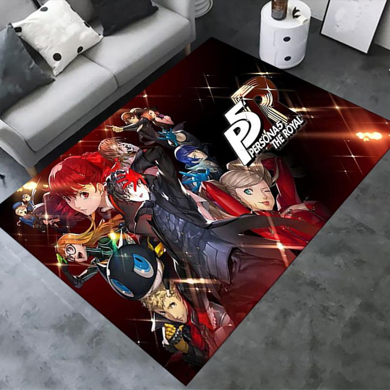 Persona 5 Carpet Rug for Living Room Bedroom Home Sofa Decoration,Kids Play Non-slip Floor Mat