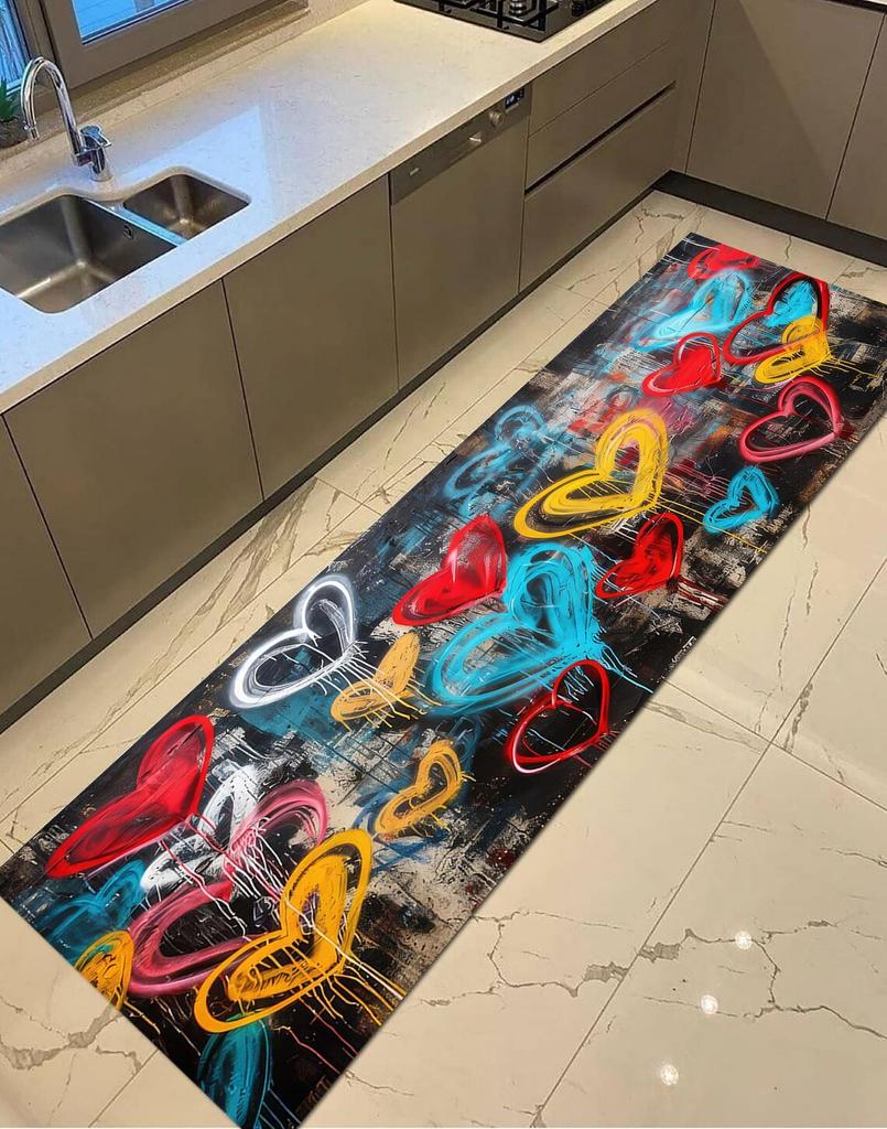 Leopard Red Lips Runner Rug Abstract Love Valentine's Day Carpet Valentine's Day Romantic Atmosphere Home Decoration Carpet