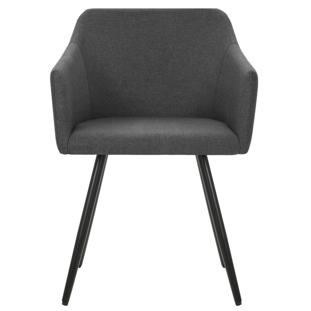 Dining Chairs 2 pcs Dark Grey Fabric