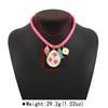 Cord Multi Enamel Pendant Necklace Women Boho Ethnic Statement Collar Jewelry Accessory