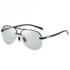 Half-frame Polarized Sunglasses Trend Anti-ultraviolet Toad Glasses Color-changing Night Vision Goggles
