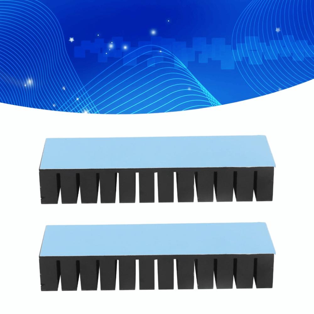 2Pcs With Adhesive Cooling Fins 120*40*20mm Aluminum Power Radiator  Heat Dissipation