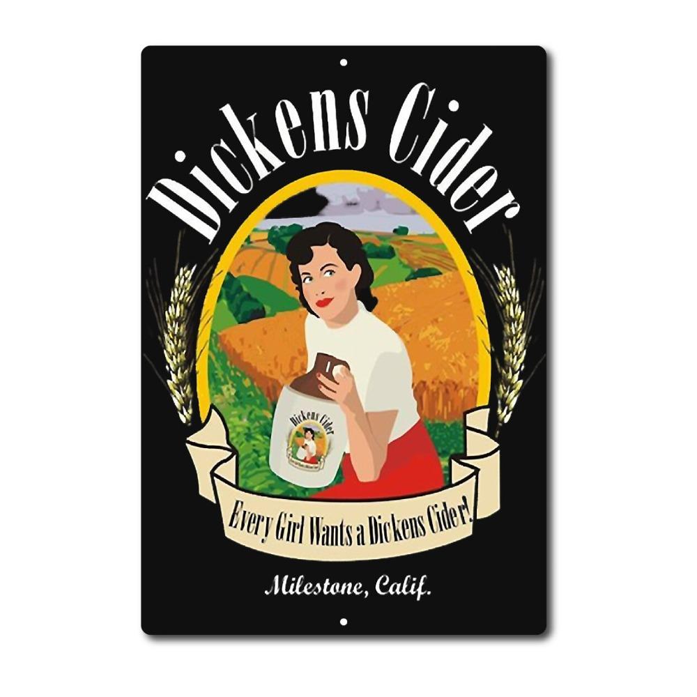 

Vintage Retro Tin Sign door Wall Decor Metal Bar Pub Poster Funny Dickens Cider