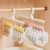 Kleiderbügel zum Trocknen von Kleidung mit 8 Clips, 1 Packung, kleiner tragbarer hängender Wäscheständer, 360° drehbarer Haken zum Trocknen von Handtüchern, Babykleidung, Socken, Handschuhen