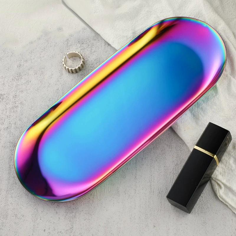 Stainless Steel Water Drop Shape Cosmetics Storage Table Jewelry Tray Multi-Functional Home Dining Tray Containers