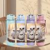 1PC Owl Bird Family Nest Art Print 750ml Color Plastic Sports Water Bottle Leakproof Flip Straw Lid Suitable for Sports Office Home Use