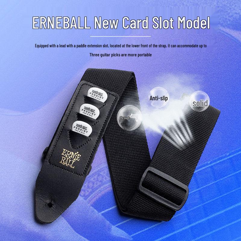 Ernie Ball Unisex Bakelite Guitar/Bass Strap - Extended Nylon Crossbody Shoulder Strap