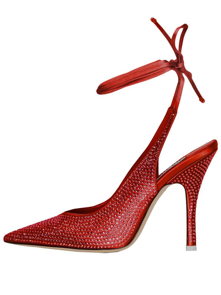 Fashion Summer Rhinestone 10cm High Heel Sandals Women Party Wedding Bride Shoes Large 34-43 Red Orange Blue Satin Banquet Female Shoes