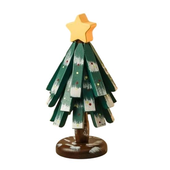 Christmas Tree Trivet for Hot Dishes Solid Wood Heat Resistant Pot Holder Folding Festive Table