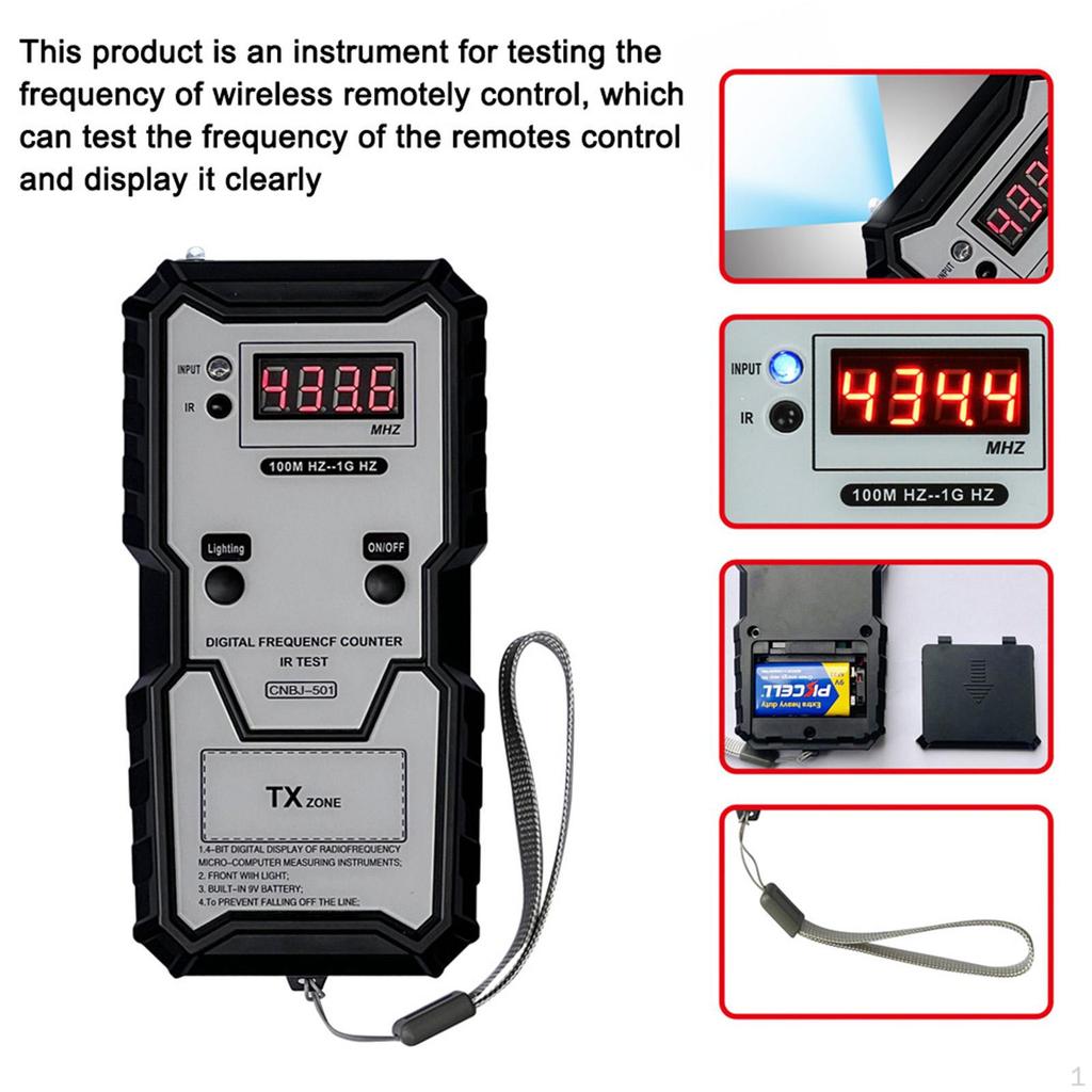 Car Remote Key Infrared Tester Portable 100M1GHz Handheld Digital with Indicator Light