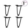 VidaXL Hairpin Legs for Coffee Table 4 Pieces Black 20 Cm Solid Steel 4012412
