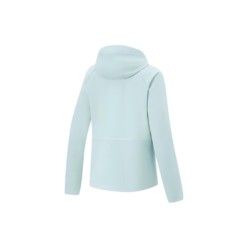 Li Ning Fitness Series Solid Color Hooded Water-Resistant Loose Sports Jacket Women Jacket Stone-Blue-Gray AFDT650-4