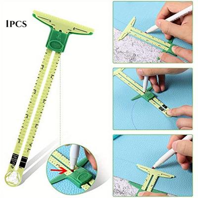 1Pcs Aluminum Plastic Sliding Gauge Sewing Seam Ruler Measuring Gauge Patchwork Quilting Tailor Ruler Helper Accessories