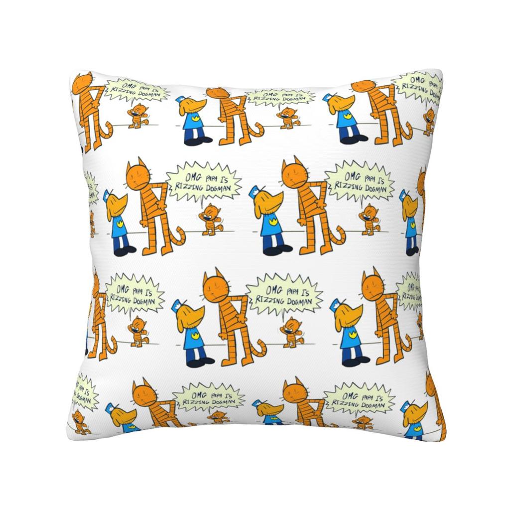 Dog Man Cat And Cute Man Square Pillowcase Pillow Cover Cushion Decor Comfort Throw Pillow for Home Living Room