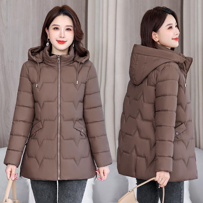Down cotton jacket padded jacket women's mid-length Korean version slim slimming winter jacket padded jacket new in 2025