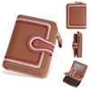 Womens Short Wallet With Zipper Closure And Embroidered Design For Daily Use