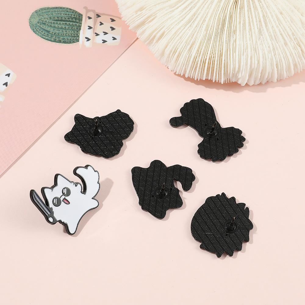 7 Stück/Set Gojo Satoru und Katze Emaille-Anstecker Anime-Charakter Augenmaske Manga-Anstecknadeln Abzeichen Metall-Anstecker für Rucksack Revers Schmuckzubehör