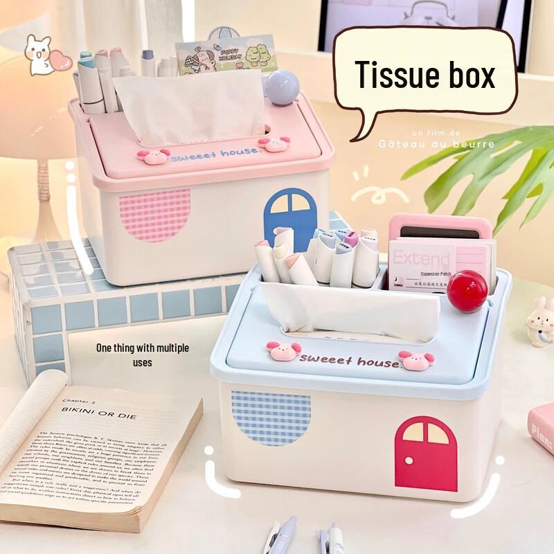 Cartoon Desktop Tissue Box with Storage