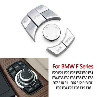 Silver Car CIC IDrive Multimedia Control Button Cover For BMW 1 2 3 4 5 6 7 X3 X4 X5 X6 F20 F22 F30 F34 F36 F10 F02 F06 F25 F15