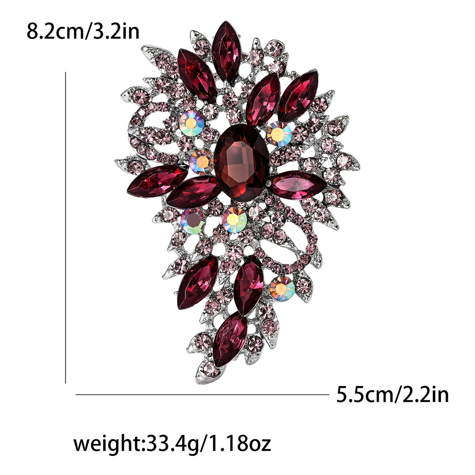 

Ретро Сплав Страз Середній Скляний Брошка Висококласна Універсальна Жіноча Костюмна Сукня Корсаж Аксесуари Шпилька