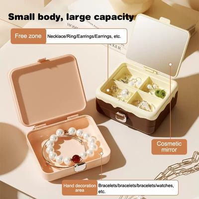 Mini Schmuckaufbewahrungsbox mit Spiegel Junggesellinnenabschied Geschenkideen Reise Schmucketui Geburtstagsparty Box Muttertagsgeschenk