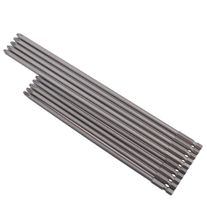 Nigao S2 Steel Magnetic Phillips Head Screwdriver Bit for Electric Drill, Extended Size 200L/250L/300L