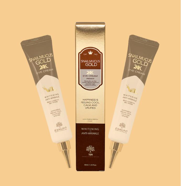 1+1+1 Eshumi Eye Cream Set (Black Snail, Snail Gold 24K, Marine Collagen) - Anti-Wrinkle & Whitening Care