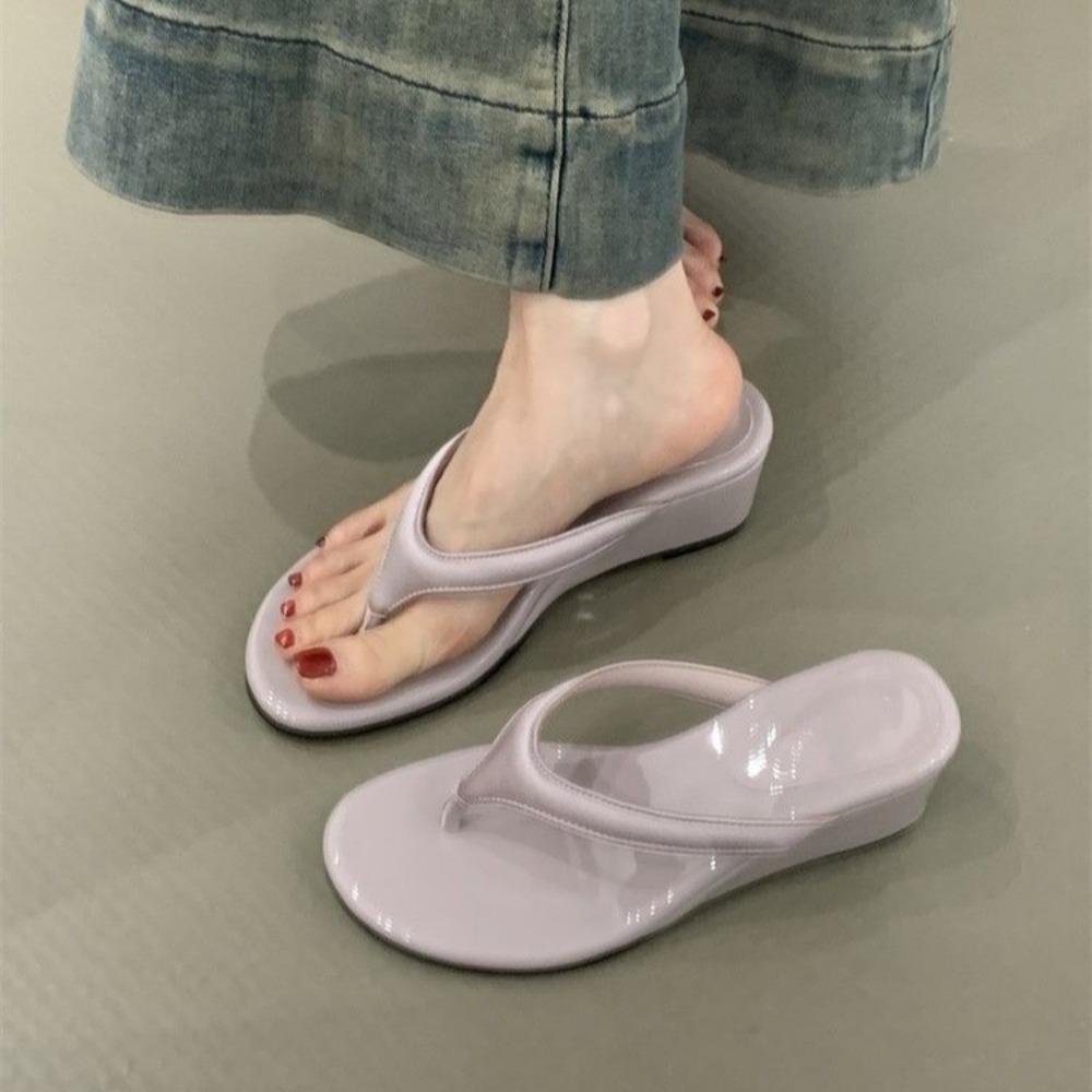 Solid Color Non-slip Leisure Couple Slippers Women Summer Beach Slippers Outdoor Women Flip Flops Breathable Beach sandals women