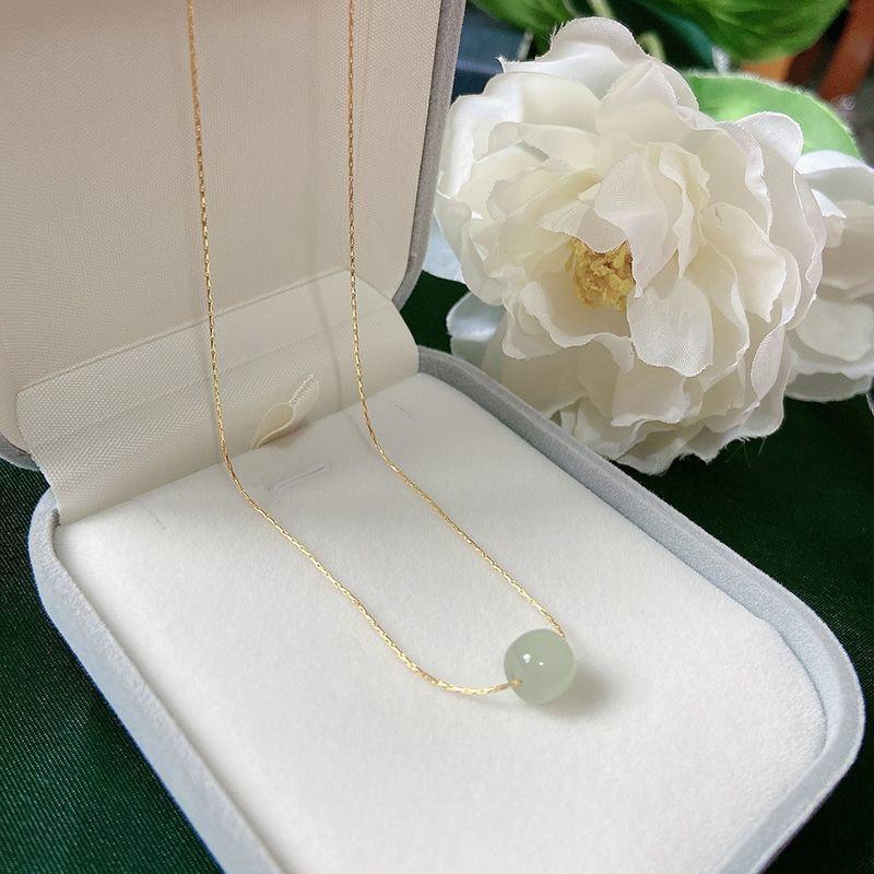 Bead Chain Necklace For Women Fresh Temperament  Peace Happiness Jewelry