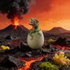 Large Soft Rubber Dinosaur Egg Model: T-Rex, Triceratops, Velociraptor & Pterodactyl Sounding Ornament Toy