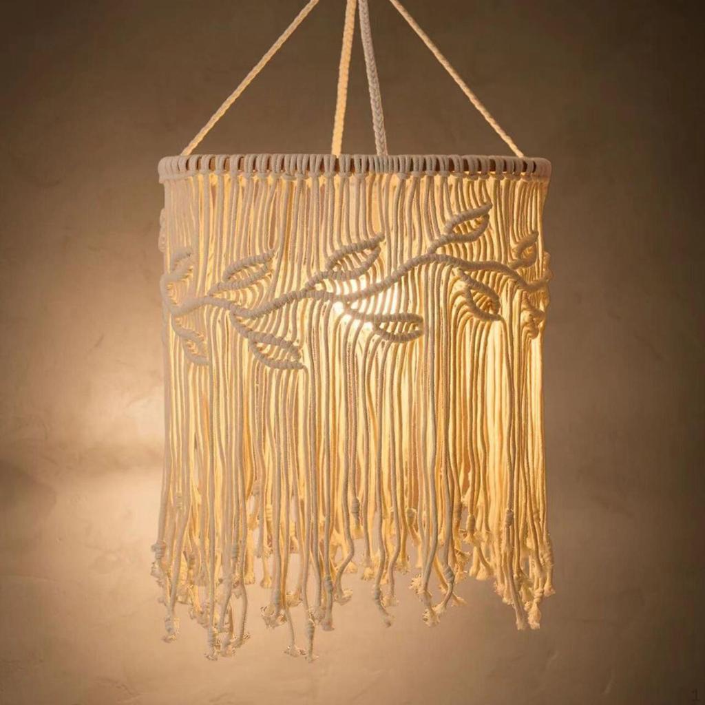 Bohemian Woven Pendant Lamp Shade Farmhouse Decor Handwoven Home for Bedrooms Living Rooms And