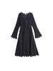 Plus Size Women's Deep V-Neck Lace-Up Dress (130-320 Jin) - Spring Fashion with Hollow Lace Design for fuller figures