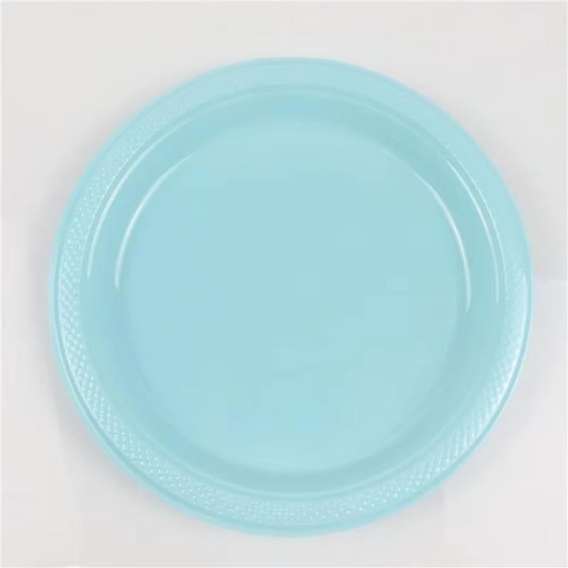 New 10Pcs Selling 8 Inch Festive Items Disposable Plate Plastic Ps Plate Color Round Cake Tableware Barbecue Plate
