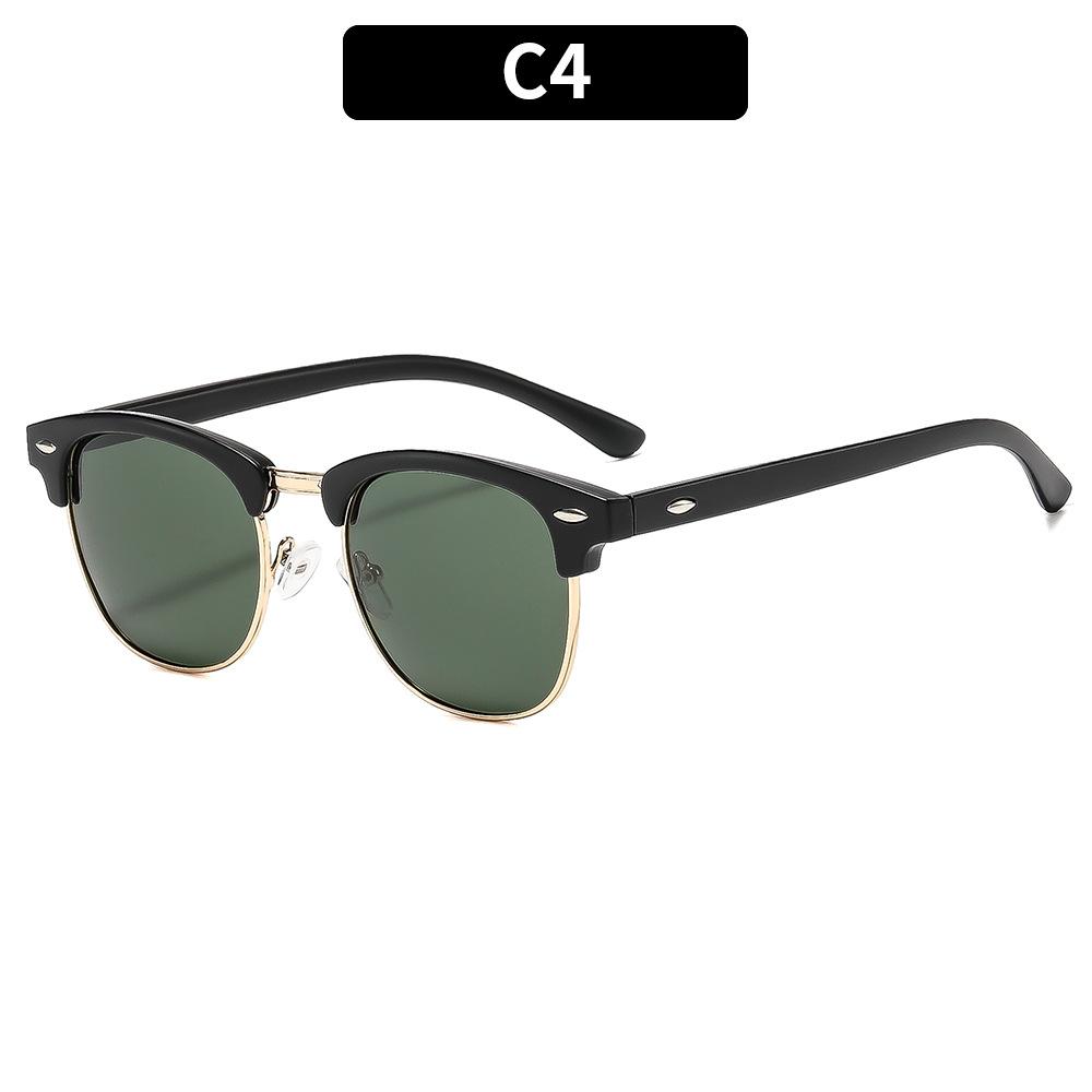 Versatile rivet-accented sunglasses featuring a vintage metal design—stylish, casual, and sun-protective eyewear for the outdoors.