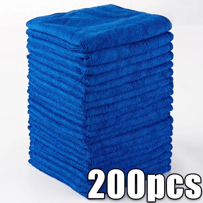 10/200PCS Microfiber Car Cleaning Towels Super Absorbent Car Drying Cloth Household Car Care Detailing Hemming Towel Duster Rags