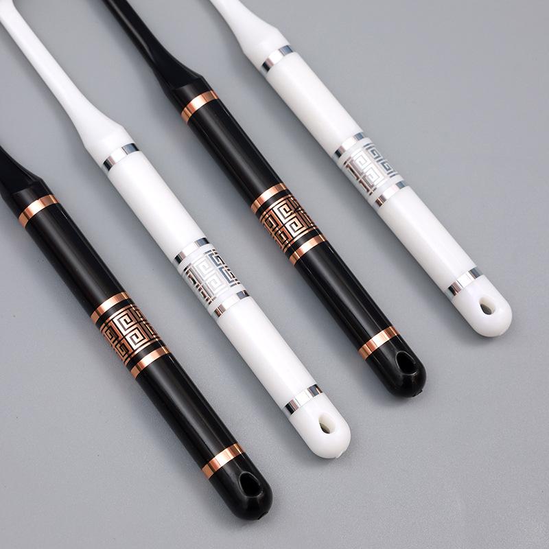 Elegant Soft Bristle Toothbrush Set: Black & White Design for Adults, Students, and Couples