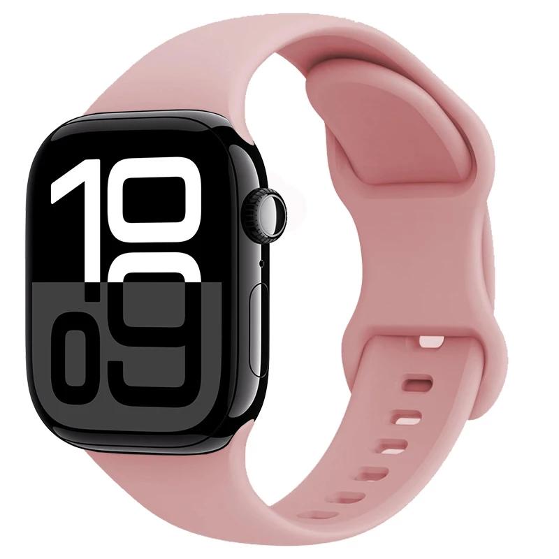 Silicone Strap for Apple Watch Band 45mm 41mm 44mm 40mm 49mm Series 10 46mm 42mm Bracelet for iWatch Ultra 9 8 7 6 5 4 SE2 Strap