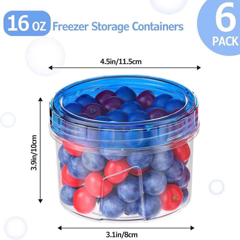 6Pcs Round Food Fresh Keeping Box Kitchen Refrigerator Storage Container Fruits Snacks Sealed Jar  Food Storage Box with Lids