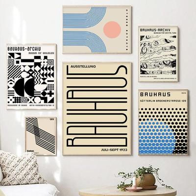 Abstract Bauhaus Line Wall Art Canvas Painting Modern Minimalist Style Nordic Posters and Prints Pictures for Living Room Decor